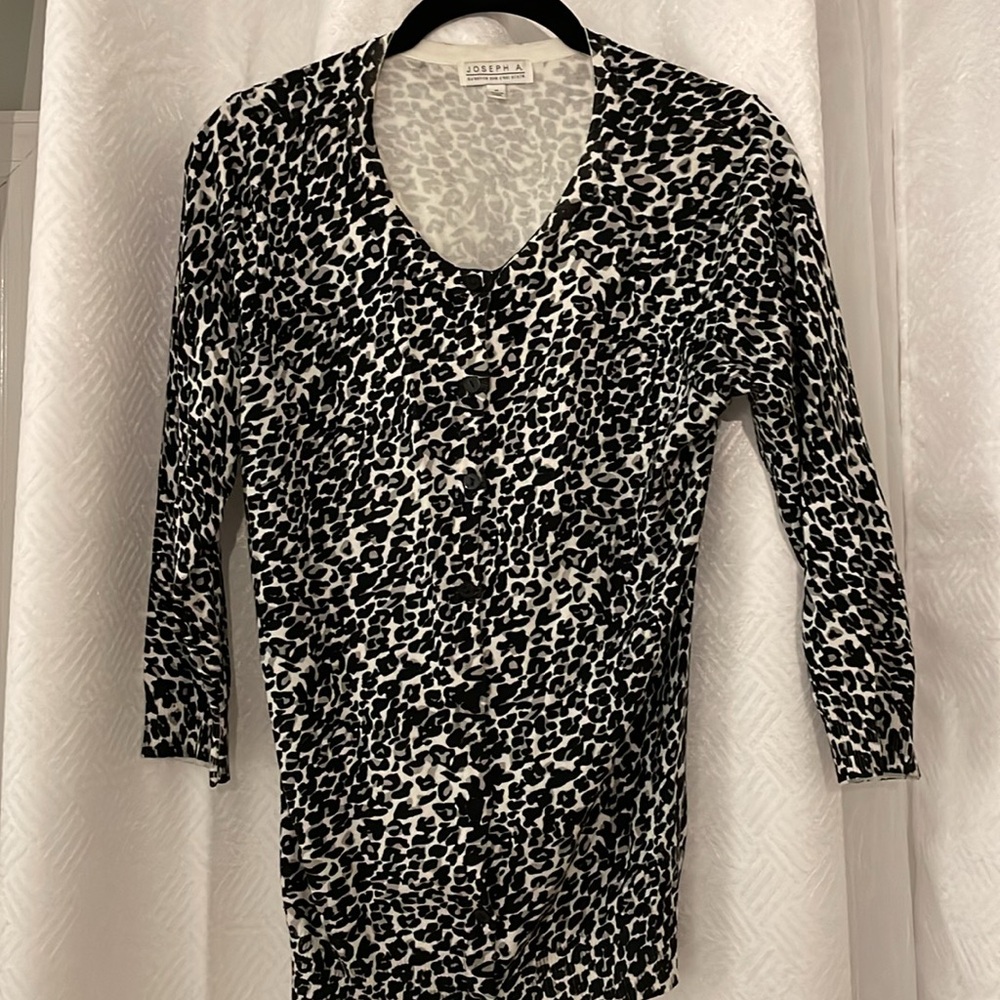 Leopard print button down cardigan